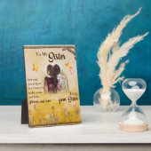 私の姉妹ギフトには、蝶の愛好家、フローラ兄弟姉妹 フォトプラーク (側面)