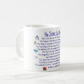 私の姉妹グラフィックが付いている私の友人の詩 コーヒーマグカップ (正面左)