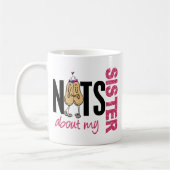 私の姉妹1のピンクについてのナット コーヒーマグカップ (左)