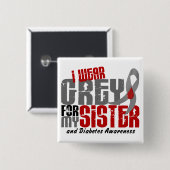 私の姉妹6.2のための糖尿病Iの衣服の灰色 缶バッジ (正面&裏面)