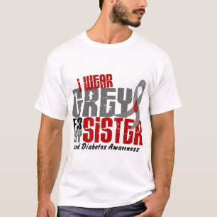 私の姉妹6.2のための糖尿病Iの衣服の灰色 Tシャツ