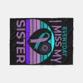 私の姉恋しく思妹ハートリボン自殺認識度Br フリースブランケット (正面(横))