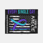 私の姉恋しく思妹ハートリボン自殺認識度Br フリースブランケット (正面(横))