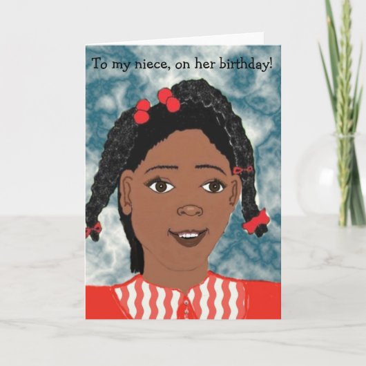 私の姪が誕生日カードに載っている カード (正面)