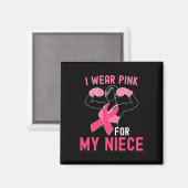 私の姪のための衣服ピンク – 乳癌Wをサポート マグネット (正面/裏面)