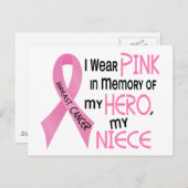 私の姪の思い出にピンク色の乳がん1 ポストカード (正面/裏面)