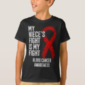 私の姪の戦いは私の血がんで待っている戦いだ Tシャツ (正面)