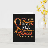 私の姪の白血病がんが目の前に出る衣服オレンジ カード (黄色い花)