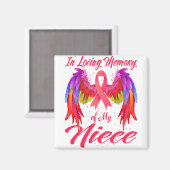 私の姪の翼の乳癌の愛情に満ちた記憶で マグネット (正面/裏面)