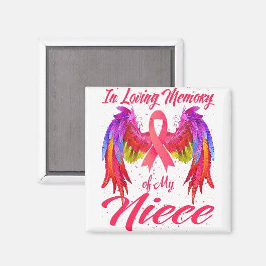 私の姪の翼の乳癌の愛情に満ちた記憶で マグネット (正面/裏面)