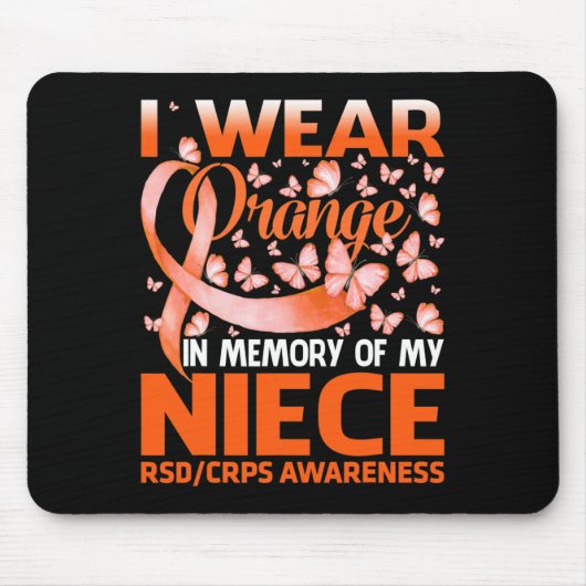 私の姪のRSD CRPS衣服用の認識度オレンジ マウスパッド (正面)
