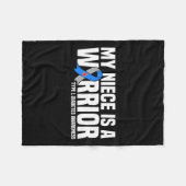 私の姪は戦士1型糖尿病認識度 フリースブランケット (正面(横))