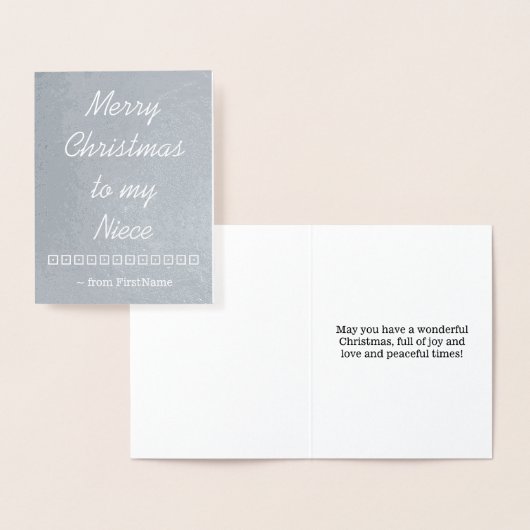 "私の姪へのメリークリスマス"カード 箔カード (ディスプレー)