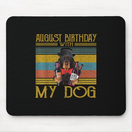 私の威厳があるゴードン・セッター犬との誕生日2020 マウスパッド (正面)