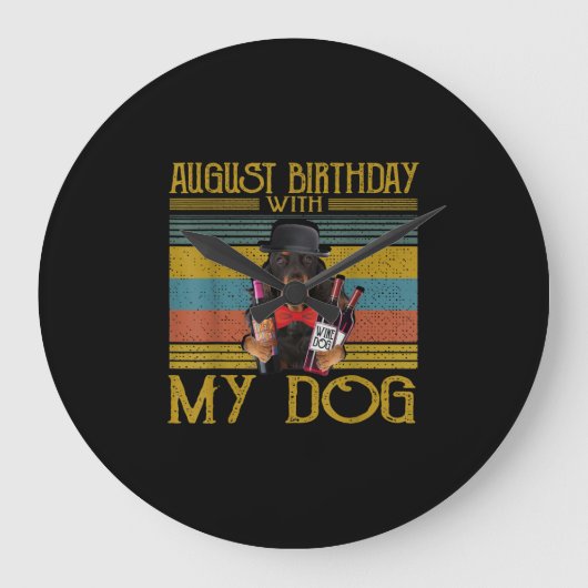 私の威厳があるゴードン・セッター犬との誕生日2020 ラージ壁時計 (正面)