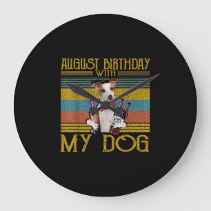 私の威厳があるジャック・ラッセル犬との誕生日2020 ラージ壁時計