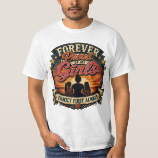 私の娘たちにいつまでも誇り Retro Sunse Tシャツ
