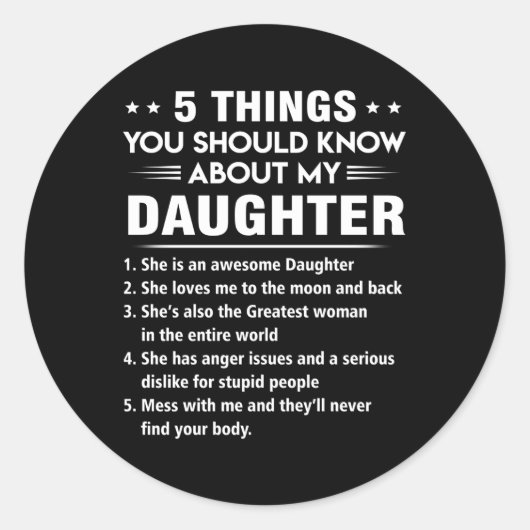 私の娘について知っておくべき5つの事 ラウンドシール (正面)