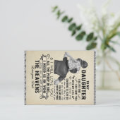 私の娘には、娘の誕生日ギフト、ベビーガール ポストカード (スタンド正面)