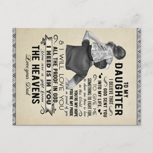 私の娘には、娘の誕生日ギフト、ベビーガール ポストカード (正面)