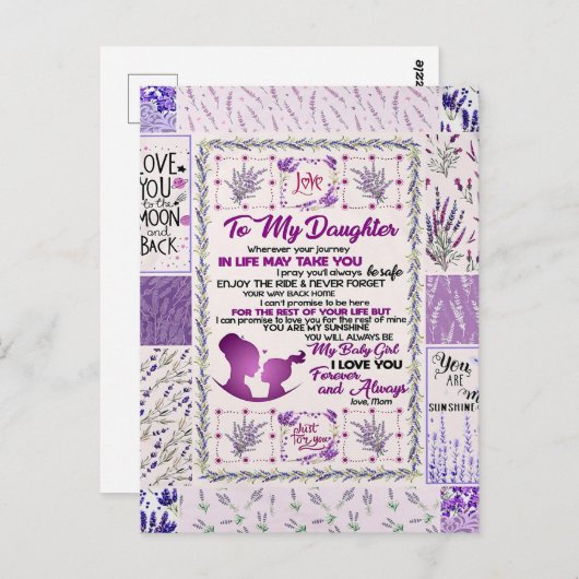 私の娘には、私の赤ん坊の女の子は永遠にあなたを愛している ポストカード (正面/裏面)