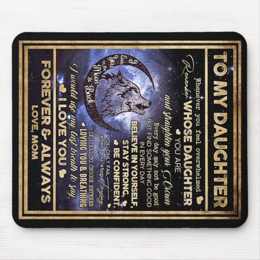 私の娘にウルフ誕生日ギフトおもしろいギフト マウスパッド (正面)