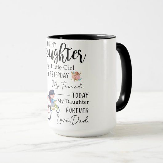 私の娘にコーヒーマグ最高の、娘への贈り物 マグカップ (正面右)