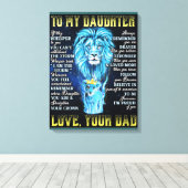 私の娘にライオンの贈り物、ライオンからの贈り物パパ キャンバスプリント (インサイチュ (ウッドフロア))