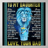 私の娘にライオンの贈り物、ライオンからの贈り物パパ ポスター (正面)