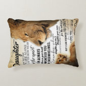 私の娘にライオン家族ギフト娘誕生日 アクセントクッション (正面)