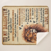 私の娘にライオン家族ギフト娘誕生日 シェルパブランケット (正面(横))