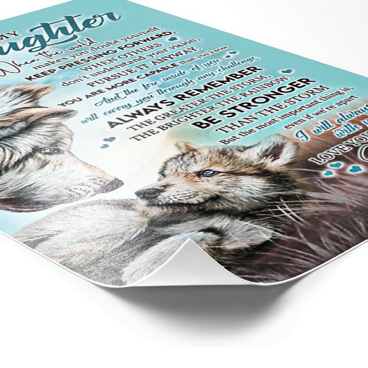 私の娘にライオン家族ギフト娘誕生日 フォトプリント            (角)