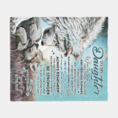 私の娘にライオン家族ギフト娘誕生日 フリースブランケット (正面(横))