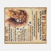 私の娘にライオン家族ギフト娘誕生日 フリースブランケット (正面(横))