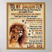 私の娘にライオン家族ギフト娘誕生日 ポスター (正面)