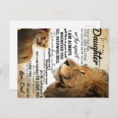 私の娘にライオン家族ギフト娘誕生日 ポストカード (正面/裏面)