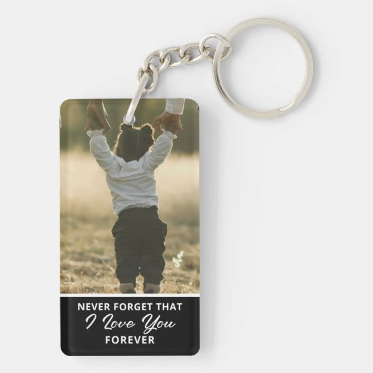 私の娘に写真と心カスタムのこもったメッセージ キーホルダー (裏面)