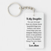 私の娘に写真と心カスタムのこもったメッセージ キーホルダー (正面)