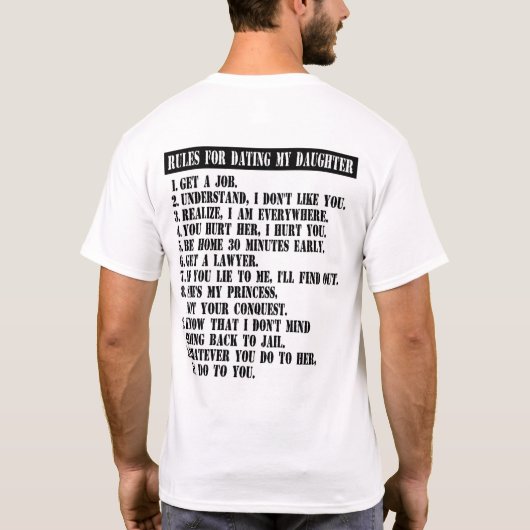 私の娘に日付を記入することの考えることか。 Tシャツ (裏面)