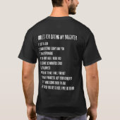 私の娘に日付を記入するための規則 Tシャツ (裏面)