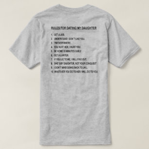 私の娘に日付を記入するための規則 Tシャツ