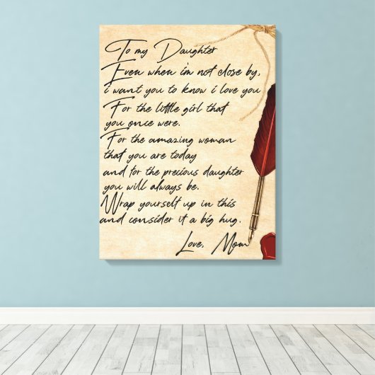 私の娘に誕生日ギフトかわいいママベビーギフト キャンバスプリント (インサイチュ (ウッドフロア))