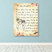 私の娘に誕生日ギフトかわいいママベビーギフト キャンバスプリント (インサイチュ (ウッドフロア))