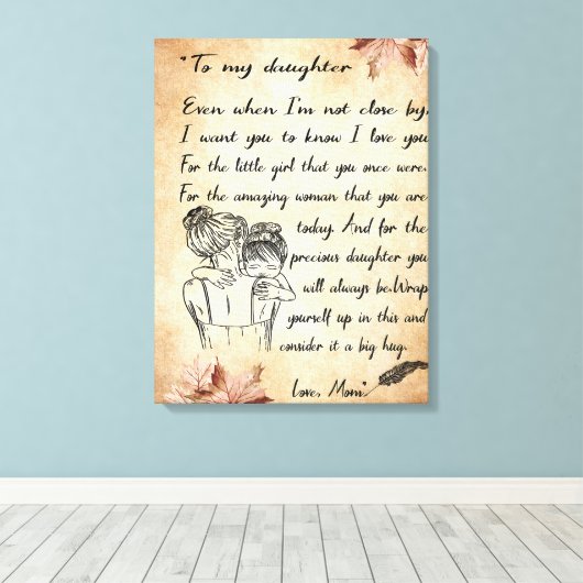 私の娘に誕生日ギフトかわいいママベビーギフト キャンバスプリント (インサイチュ (ウッドフロア))