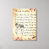 私の娘に誕生日ギフトかわいいママベビーギフト キャンバスプリント (正面)