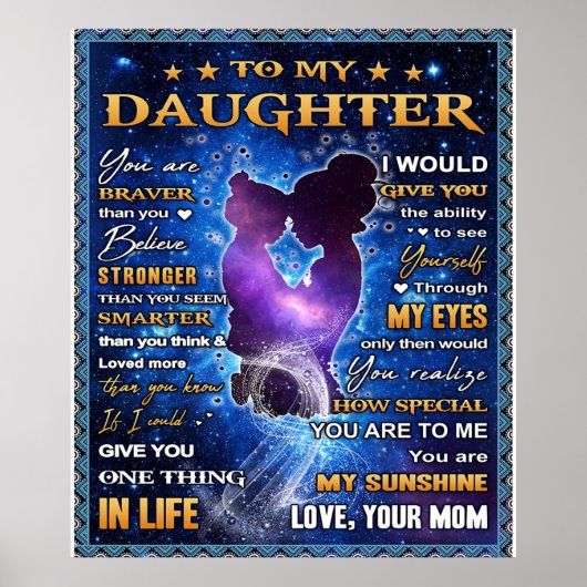 私の娘に誕生日ギフトかわいいママベビーギフト ポスター (正面)