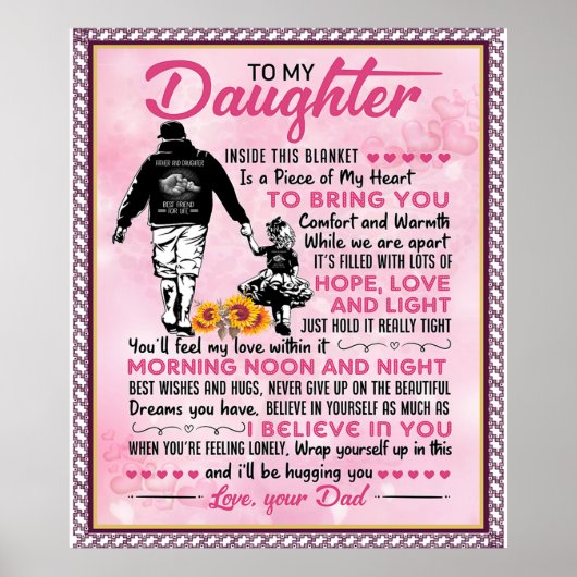 私の娘に誕生日ギフト、かわいいパパベビーギフト ポスター (正面)