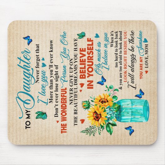 私の娘に贈り物，蝶の恋人，ひまわりプレゼント マウスパッド (正面)