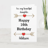 私の娘のために16誕生日 カード (正面)