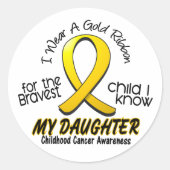 私の娘のための幼年期の蟹座の金ゴールドのリボン ラウンドシール (正面)